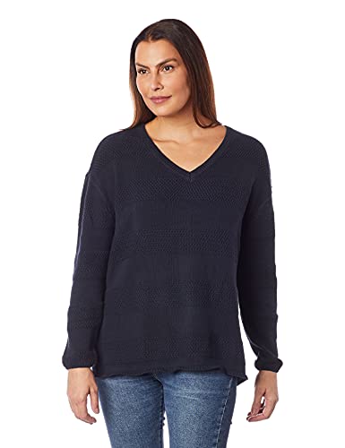Blusão Feminino Em Tricô De Algodão E Modelagem Alongada Hering, Azul, XXG