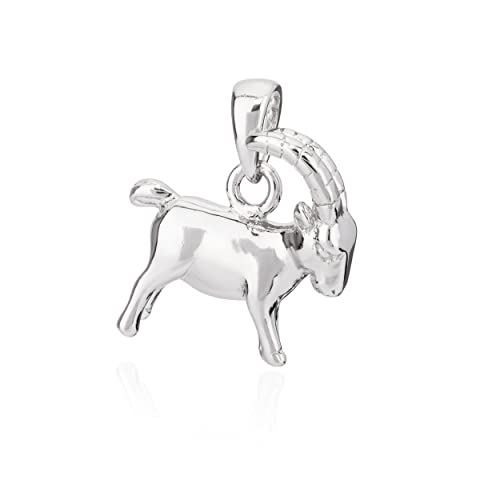 Pendentif Capricorne en argent 925 NKlaus, zodiaque élégant ciselé main