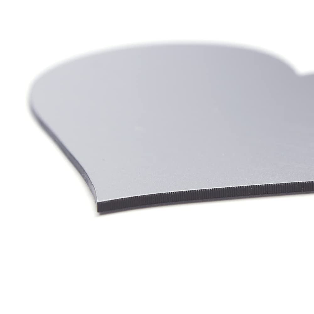 Kopierladen Karnath GmbH Targa con Nome con Testo Personalizzato in Look Acciaio Inossidabile – Cuore, 50 x 50 mm, Testo inciso Nero, plastica Argentata Metallizzata