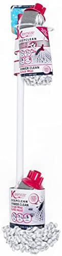 Kleeneze KL087799EU7 Power Clean Scrub Mop and Refill Head, Super Absorbent, Non-Scratch Yarn, Extendable Handle, Microfibre