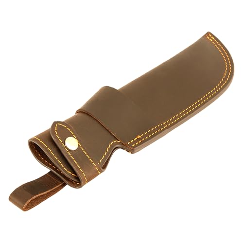 Baizoy Premium Leather Knife Sheath, 5.1 Inch EDC Knife Holster belt, Knife Scabbard Cover, Shop Knife Sheath Knives Sleeves Case Edge Guards Blade Protectors (Brown)