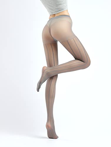 Image of Sahabowi Women Tights, Female Sheer High Waist Pantyhose, Vintage Control Top Stockings