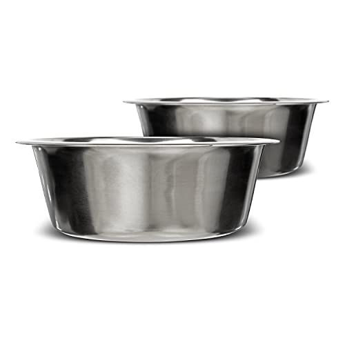 Neater Pet Brands 12 Cup (96 oz.) Stainless Steel Dog Bowls, Set of 2 Metal Bowls for Large Breed, Large Dog Water Bowl or Food Bowl for Indoors or Outdoors, Dishwasher Safe Dish for Extra Big Dogs