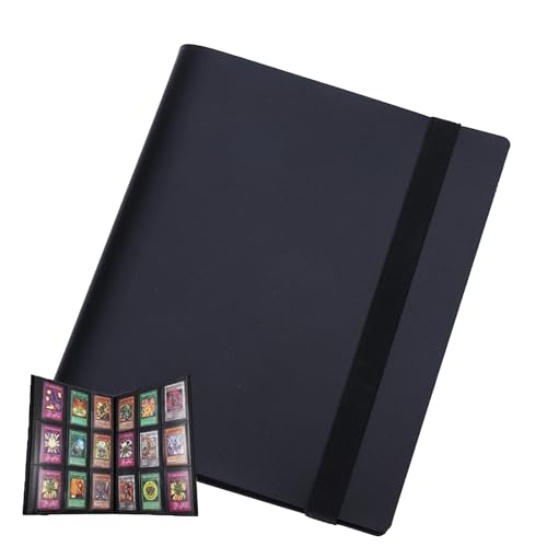 Zayla 540 Pockets Trading Card Binder Side Loading Card Collection Album with Removable Sleeves for Sports Cards MTG Yugioh TCG Football Cards Playing Card Storage Book (Black)