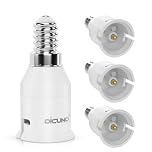 DiCUNO E14 to B22 Socket Converter, Screw to Bayonet Adapter, Small Screw/SES to Bayonet/BC Converter, 0-250v, 165℃ heat resistant. (4 Packs)