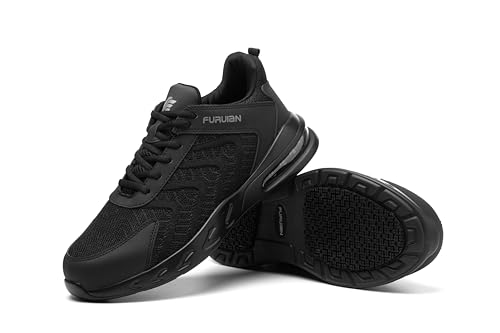 Image of Furuian Steel Toe Shoes for Men Work Women Lightweight Air Cushion Sneakers Slip Resistant Safety Work Boots Indestructible Shoes