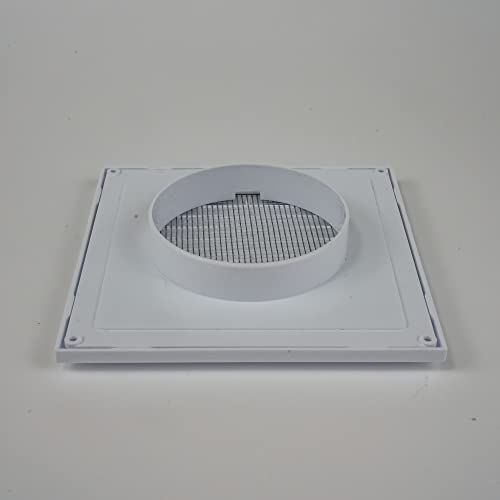 White 4" Inch Ventilation Grille - Inside/Outside Use - (Flange 3.9"Ø/Cover 6.7"X6.7") - Air Vent Louver - Exhaust Hood - Available 3 Sizes / 4 Colors. #TOP3