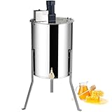 GmhXylophyte Smielatore Eelettrico 4 Telaio, Estrattore Acciaio Inossidabile, con Acrilico Coperchio Trasparente E Supporto Regolabile, per Apiari E Uso Familiare