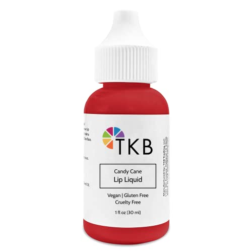 TKB Lip Liquid Color | Liquid Lip Color for TKB Gloss Base, DIY Lip Gloss, Pigmented Lip Gloss and Lipstick Colorant, Moisturizing, Made in USA (1floz (30ml), Candy Cane)