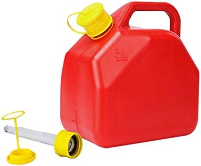 YOUNGFLY 5L 1.32 Gallon Red Plastic Container with Flexible Spout, Gasoline Explosion-Proof for Oil Water Bucket Petrol Storage
