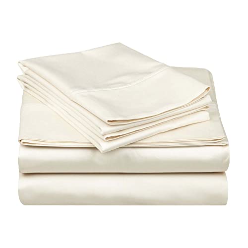 SUPERIOR Egyptian Cotton 530 TC Deep Pocket Sheet Set, Full, Ivory