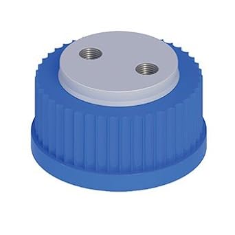 Cole-Parmer AO-12018-00 Cole-Parmer VapLock Solvent Delivery Cap with 304 SS Port Thread Inserts, Two 1/4"-28, GL45; 1/ea.