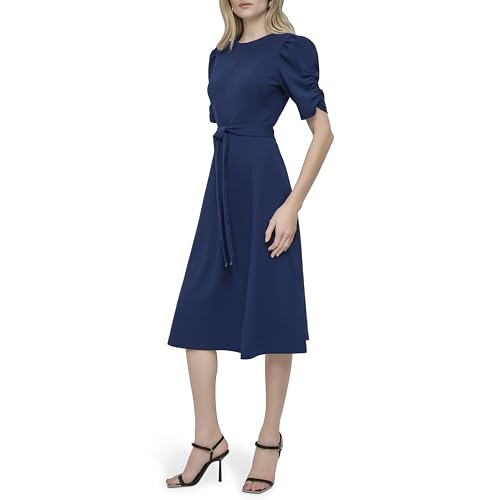DKNY Women's Jewel Neck Scuba Crepe Dress3