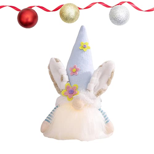 Gnomos de Pelúcia - Ilumine decorações de gnomos de Páscoa, coelho de boneca recheado de Tomte sueco
