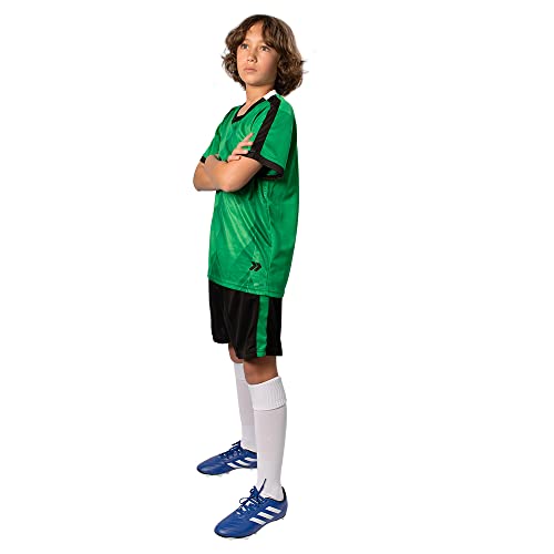 Pairformance Boys' Soccer Jerseys Sports Team Training Uniform Age 6-12 Boys-Girls Youth Shirts And Shorts Set Indoor Soccer. (Large, Green) S8-Green-L #TOP6