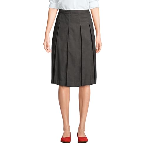 Lands' End School Uniform Women's Solid Box Pleat Skirt Below The Knee
