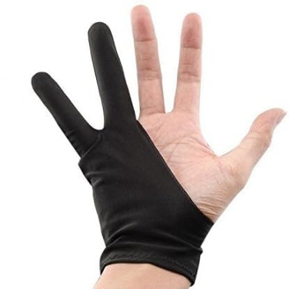 Levin 2 Finger Black Artist Gloves Tablet Drawing Gloves Painting Gloves For Light Box, Graphic Tablet Pen Display etc (Large)-image-22