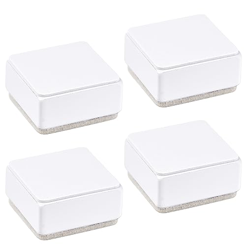 BUZIFU 4 PCS Elevadores de Muebles Cuadrados Elevador de Cama Blanco Adhesivo Pata para Elevar Muebles 3cm de Altura Alza de Muebles de Acero al Carbono y Fieltro para Elevar Mesa Sofá Sillón Armario