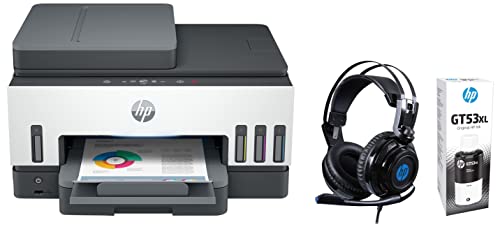 Image of HP Smart Tank 790 WiFi Duplex Hi-Capacity Tank Printer with Magic Touch Panel with ADF, auto Ink & Paper Sensor (up to 12K Black or 8K Color Pages) & H200 Headphones (Black) & GT 53 XL Cartridge Ink