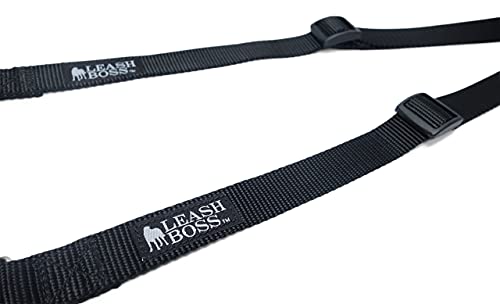 Leashboss Extra Long Double Dog Leash Coupler For Large Dogs - 16-28 Inches - Adjustable 1 Inch Heavy Duty Nylon Leash Splitter For Large Dogs (1 Inch Wide X 16-28 Inches, Black) #TOP5