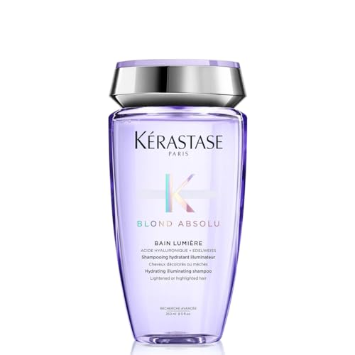 Kérastase | Shampoo für blondes Haar für mehr Glanz, Haarbad mit feuchtigkeitsspendender Hyaluronsäure, Bain Lumière, Blond Absolu, 250 ml