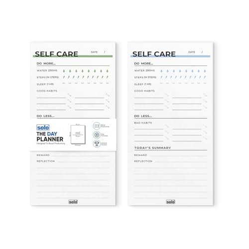 Image of SOLO B6 Tear-Off 80 GSM Daily Planner with 50 Undated Sheets, Organiser to Track Productivity, To-Do List & Schedule Your Day, Goals & Budget Tracker, Ideal for Office, Home & School (Pack of 2)