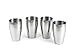 StainlessLUX 77334 4-Pc Brilliant Stainless Steel Drinking Glass / Tumbler / Pub Glass Set - Quality Drinkware for Your Enjoyment