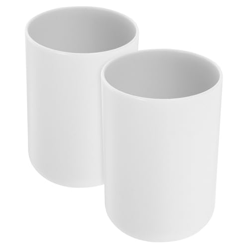 Alipis 2pcs Bathroom Tumbler Reusable Mouthwash Cup and Brush Container Plastic Tumblers for Everyday Use Lightweight and Versatile for Home and Outdoor Activities