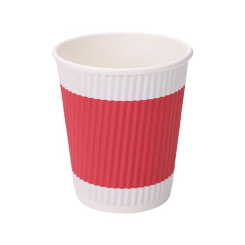 Lot de 50 gobelets jetables en carton rouge de 384 g d'épaisseur, 3 couches, résistants à la chaleur, anti-fuite, pour fêtes, événements et utilisation...