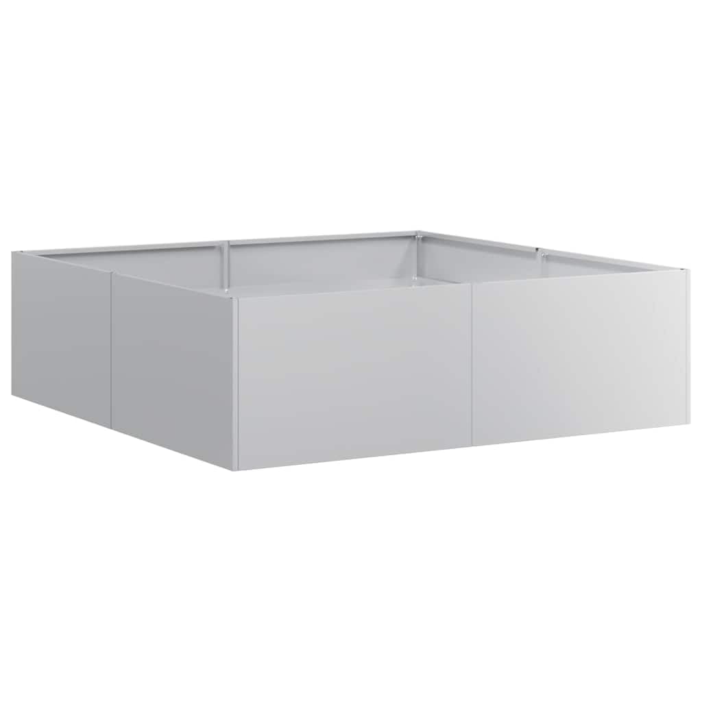Jardinière rectangulaire extérieur grand pot de fleurs acier galvanisé 100x100