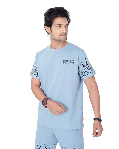 Image of WEET Cotton T-Shirt and Shorts Set for Men,Night Wear for Men,Men's Pyjama Set 114