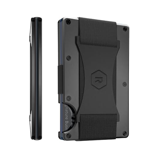 The Ridge Slim Minimaliste Poche Avant RFID Portefeuille Métal Blocage RFID pour Homme Avec Sangle Cash