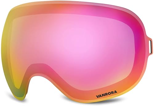 Lentille de rechange ski VANRORA X-Mag Revo Pink, écran de remplacement masque VLT 20%