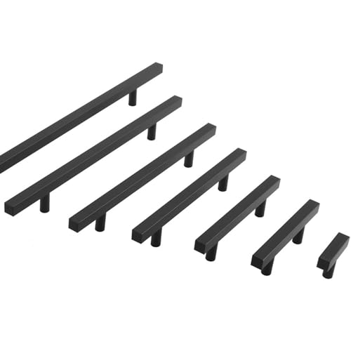 Uchwyty do szuflad ze stopu aluminium, uchwyty do szafek w kształcie litery T, do kuchni, łazienki, szafy, komody (odległość otworu 352 mm)