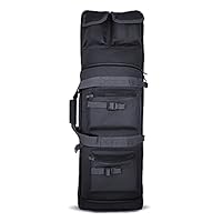 Alephnull Gewehrtasche 117cm / 97cm / 83cm Waffentasche für Langwaffen Futteral Langwaffen Rutentasche Taktische Gewehrrucksack Gewehrkoffer Waffenkoffer für Jagd, Outdoor (Schwarz, L)