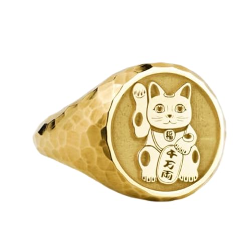 Chevalière Maneki Neko en argent 925 et or pour un style raffiné au quotidien