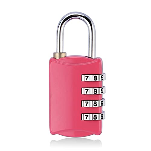Luggage Travel Lock 4 Dial Travel Padlock Password Lock for Luggage Suitcase Baggage Toolbox Gym Locker Metal Code Password Lock 1Pcs(Red)