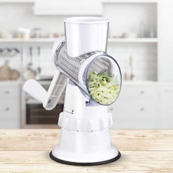 Mediashop Livington Sumo Slicer | 3 in 1 Trommelreibe – zum Raspeln, Schneiden, Reiben | Fixierfunktion | Multiraffel | Reibemaschine | Gemüseheobel |Mühle | Gemüseschneider | Versand Edition
