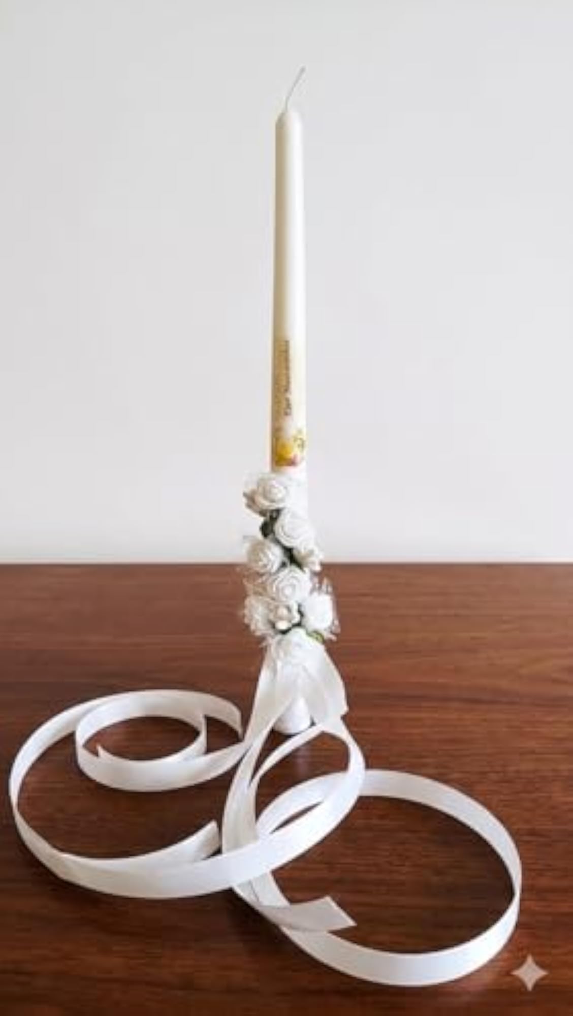 First Holy Communion Taper Candle, White