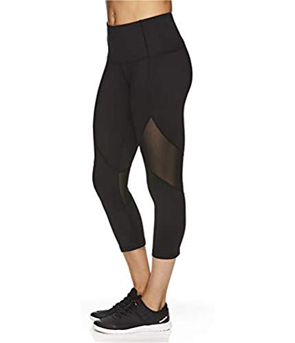 Reebok Womens Highrise Capri Compression Athletic Pants, Black, Small #TOP1