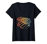 pianoforte d'epoca roma T-Shirt con schizzo di tasti di pianoforte come regalo per i pianisti.