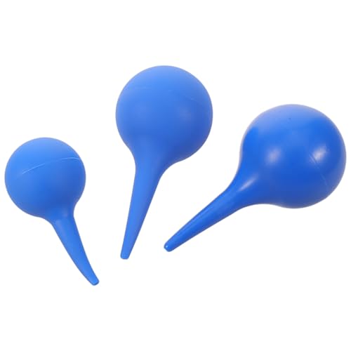NIYANGLE 3 Pièces Poire Auriculaire en Caoutchouc Bleu Hygiénique Contrôle Précis de L'eau L'air, Capacité 30ml pour Garçon et Filles et Adultes Salle de Bain