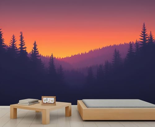Abstract Forest 3D Wallpaper, Pine and Cypress Forests Wall Mural, Large Photo Murals for Living Room Bedroom TV Background Office Decor - 144" W x 100" H