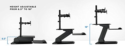 Mount-It! Sit Stand Workstation with Dual Monitor Mount #TOP16
