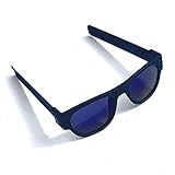 SlapSpecs.com Folding Sunglasses with Slap Bracelet Arms - BLACK ARMS/REFLECTIVE LENSES