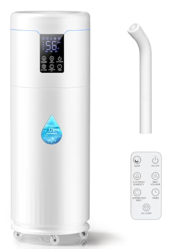 Humidifiers for Large Room Home Bedroom 2000 sq.ft. 17L/4.5Gal Large Humidifier with Extension Tube & 4 Speed Mist,Top Fill Wholehouse Humidifier with 360°Nozzle for Plant Office Commercial Greenhouse