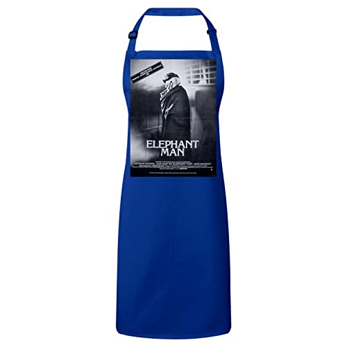 Tablier de cuisine bleu Elephant Man affiche cinéma vintage rétro coton