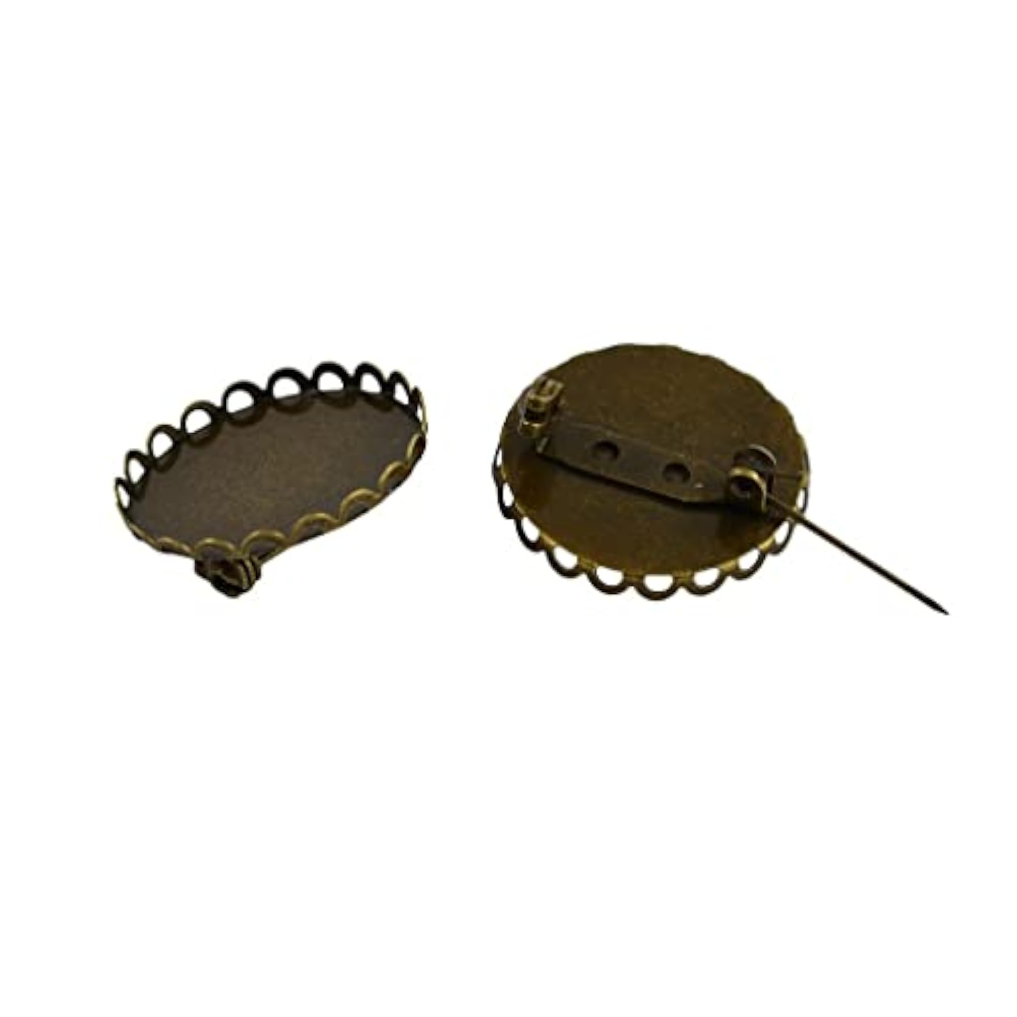 10pcs Vintage Bronze Brooch Blank Lapel Pin Bases