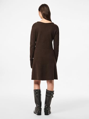Robe en tricot à col montant robe pull mini manches longues - 4