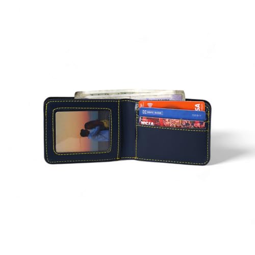 Men's Leather Bifold Wallet, (Blue)4